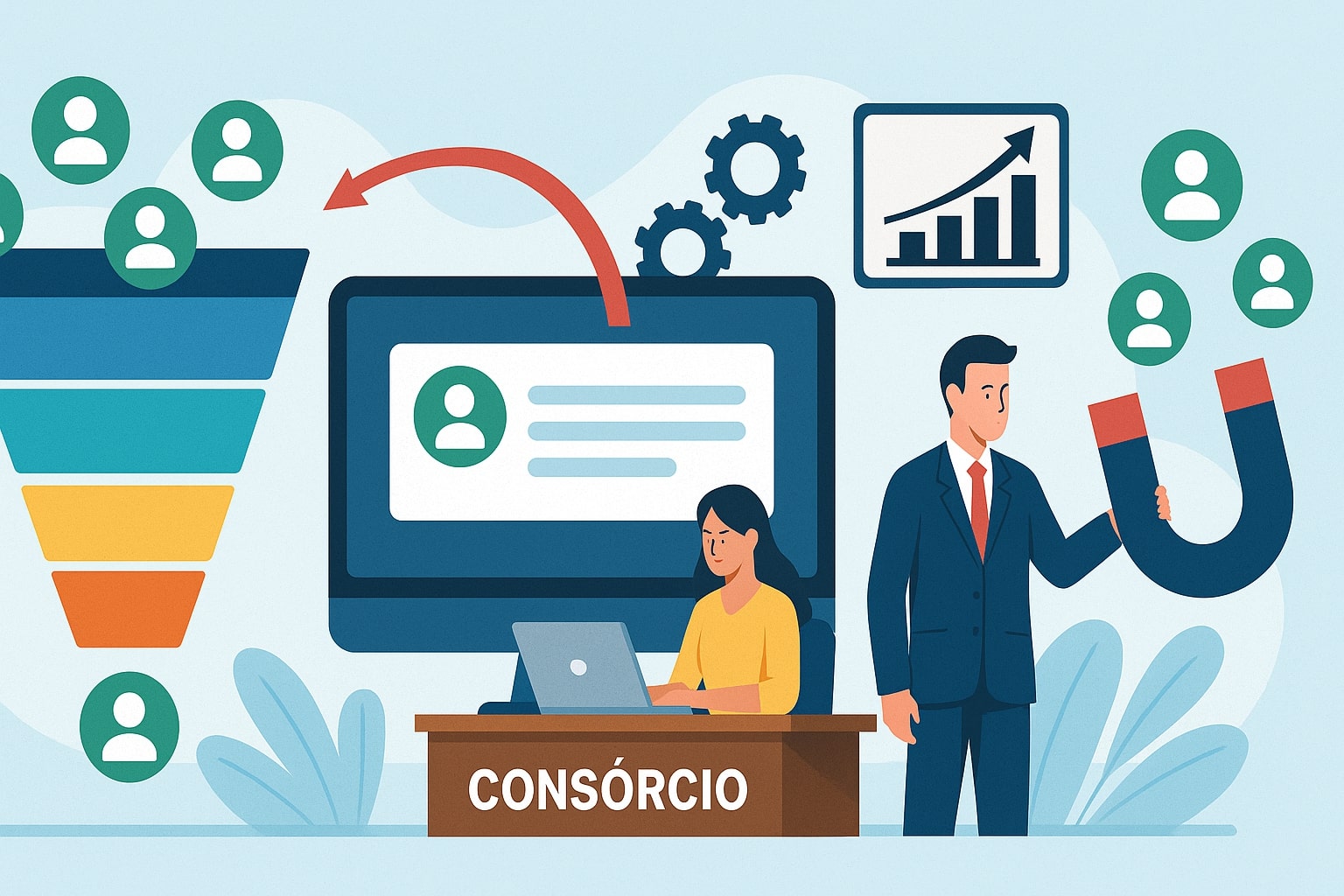 Funil de Vendas de Consórcio